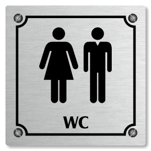 WC společné, 100x100mm, stříbrná, Kansas